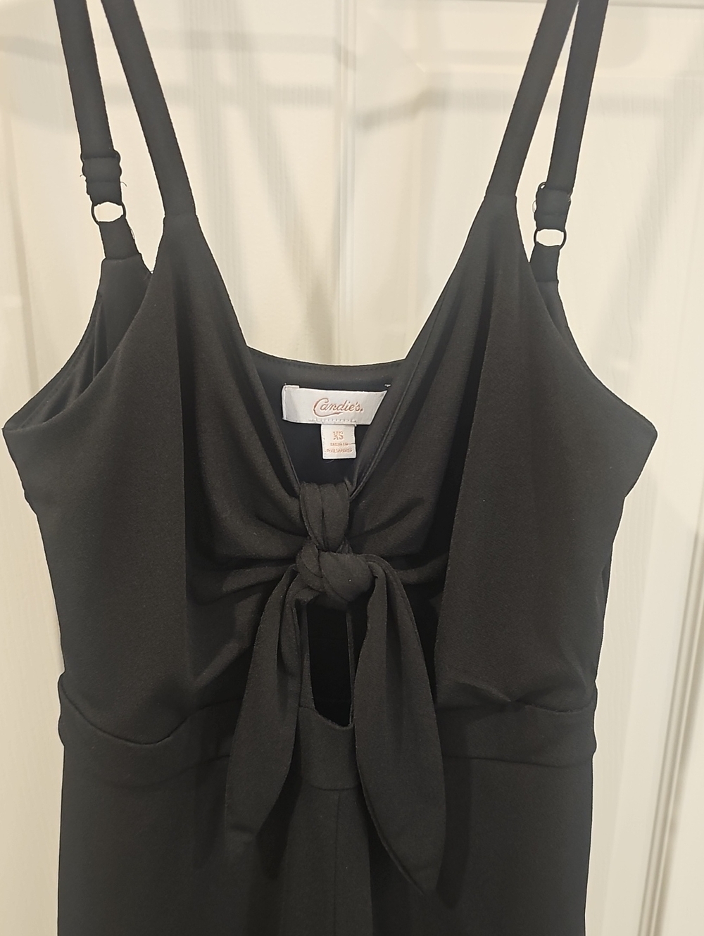 Candie's Black Tie Front Spaghetti Strap Romper - Size XS